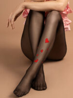 Visualizza Collant con cuori rossi alle caviglie Blind Date Visualizza Collant con cuori rossi alle caviglie Blind Date