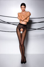 Visualizza Collant aperto slip disegnato 006 Black
