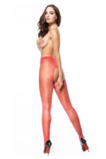 Visualizza Collant aperto rosso velato con riga nera P211 Red