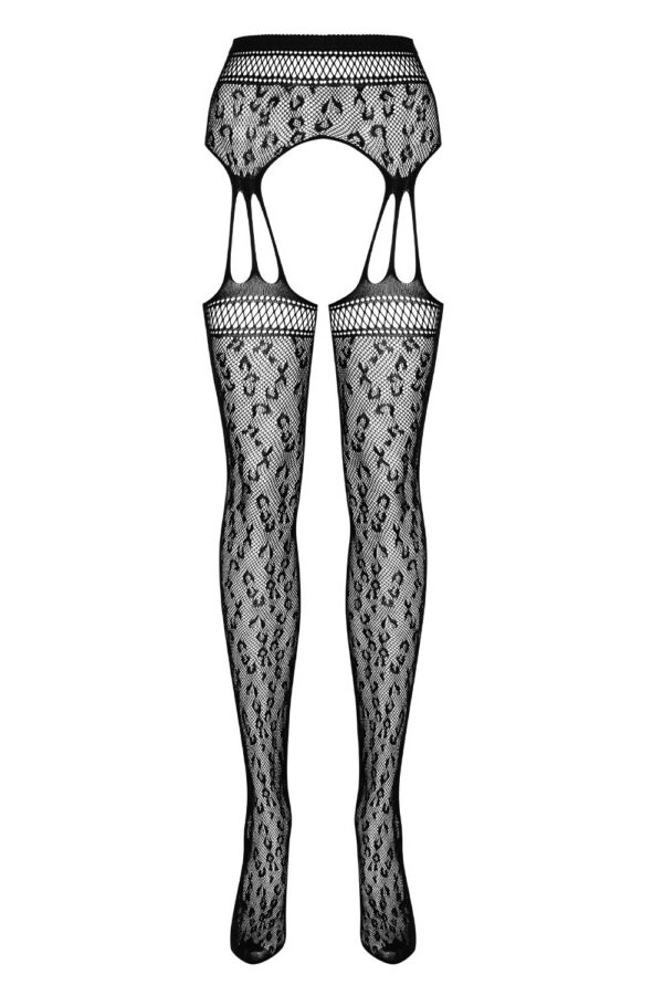 Visualizza Collant aperto a rete leopardata S817