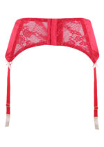 Visualizza Reggicalze raso rosso con inserti in tulle beige Astra 01