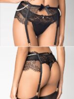 Visualizza Reggicalze di pizzo con perle Baby 02 Black