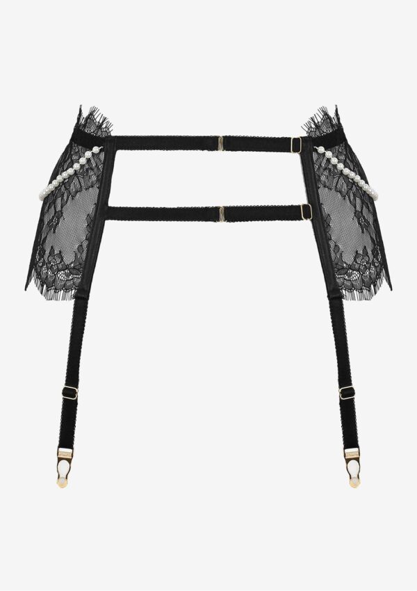Visualizza Reggicalze di pizzo con perle Baby 02 Black
