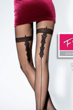 Visualizza Collant con riga e disegno Sarina Black