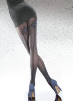 Visualizza Collant melange con riga e rose Meria Black