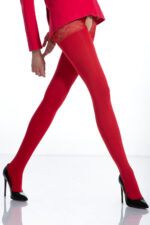Visualizza Collant aperto coprente con riga in strass Bdiamond Red