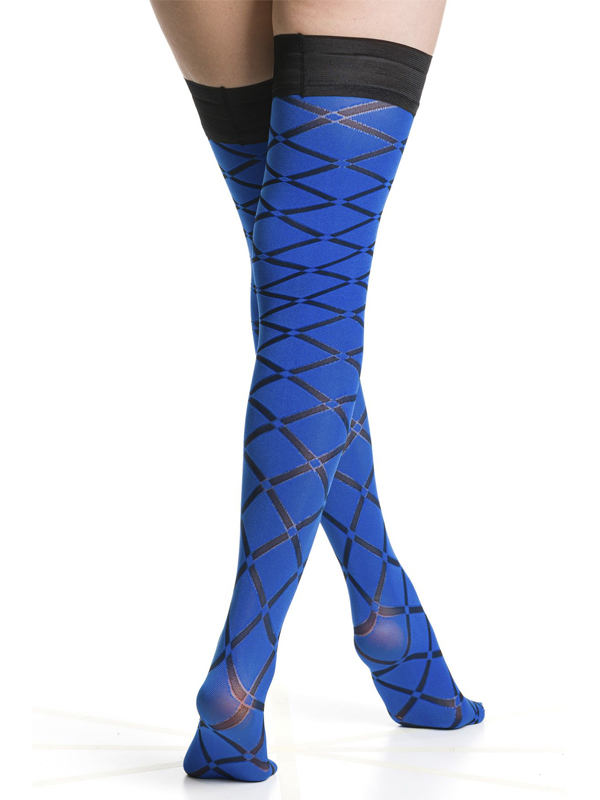 Visualizza Autoreggenti blu fantasia geometrica Monsoons Cina A