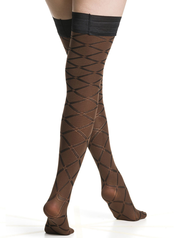 Visualizza Autoreggenti marroni fantasia geometrica Monsoons Brown A