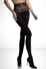 Visualizza Collant coprente con cintura alta in pizzo Naked 60 Black
