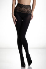 Visualizza Collant coprente con cintura alta in pizzo Naked 60 Black