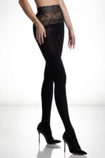 Visualizza Collant coprente con cintura alta in pizzo Naked 60 Black