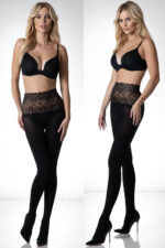 Visualizza Collant coprente con cintura alta in pizzo Naked 60 Black