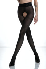 Visualizza Collant aperto disegno a rete Nymph Black