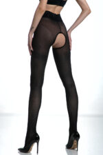 Visualizza Collant aperto disegno a rete Nymph Black